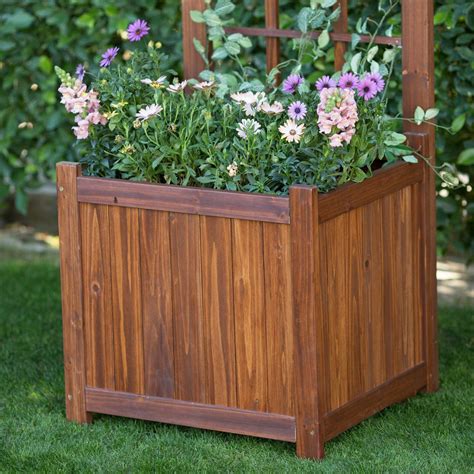 solid wood planter box